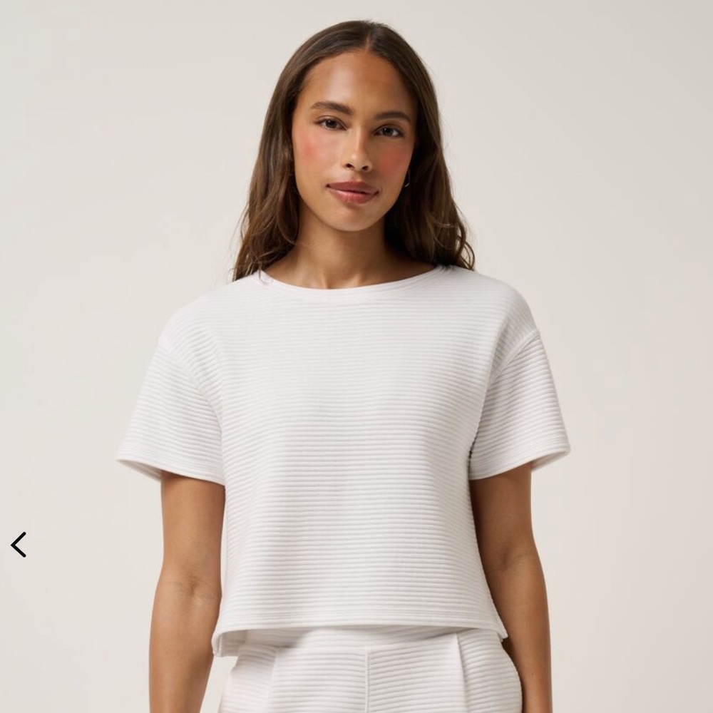 Travis Mathew White Ribbed Women's Top